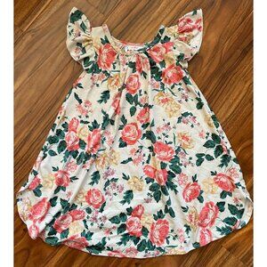 Dot Dot Smile Swing Dress Floral Cream 3/4